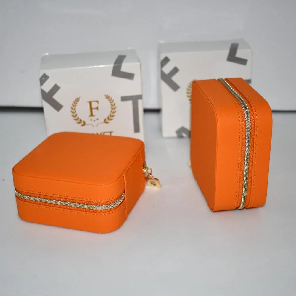 NIB Set of TWO KEINE MARKE Travel Jewelry Organizer in Orange